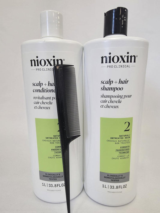 System 2 Cleanser Shampoo and Scalp Therapy Conditioner Duo with Comb, 33.8 Ounces