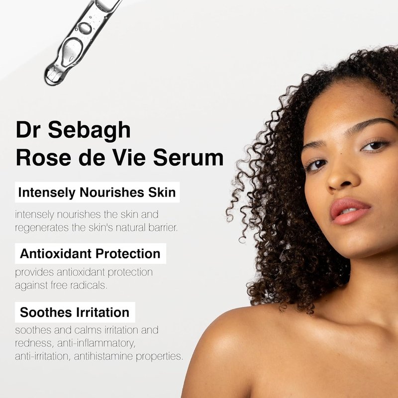 Dr Sebagh Rose de Vie Serum - Nourishing Anti-Aging Formula for Dry, Mature Skin - 0.17 fl oz | Soothes Redness & Irritation
