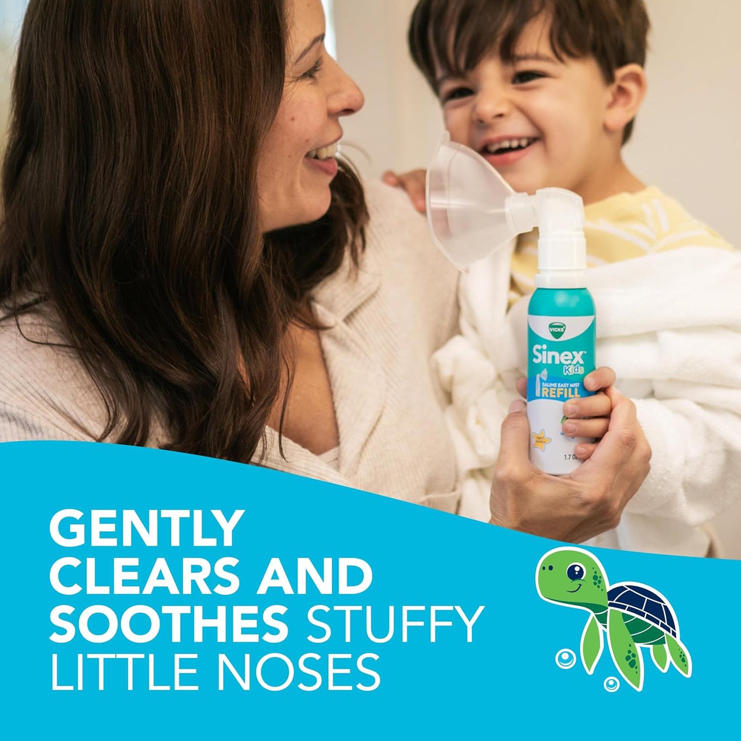 Vicks Sinex Kids Saline Mist - Drug-Free Nasal Relief for Stuffy Noses | Safe for Ages 1 Month+, 1.7 OZ
