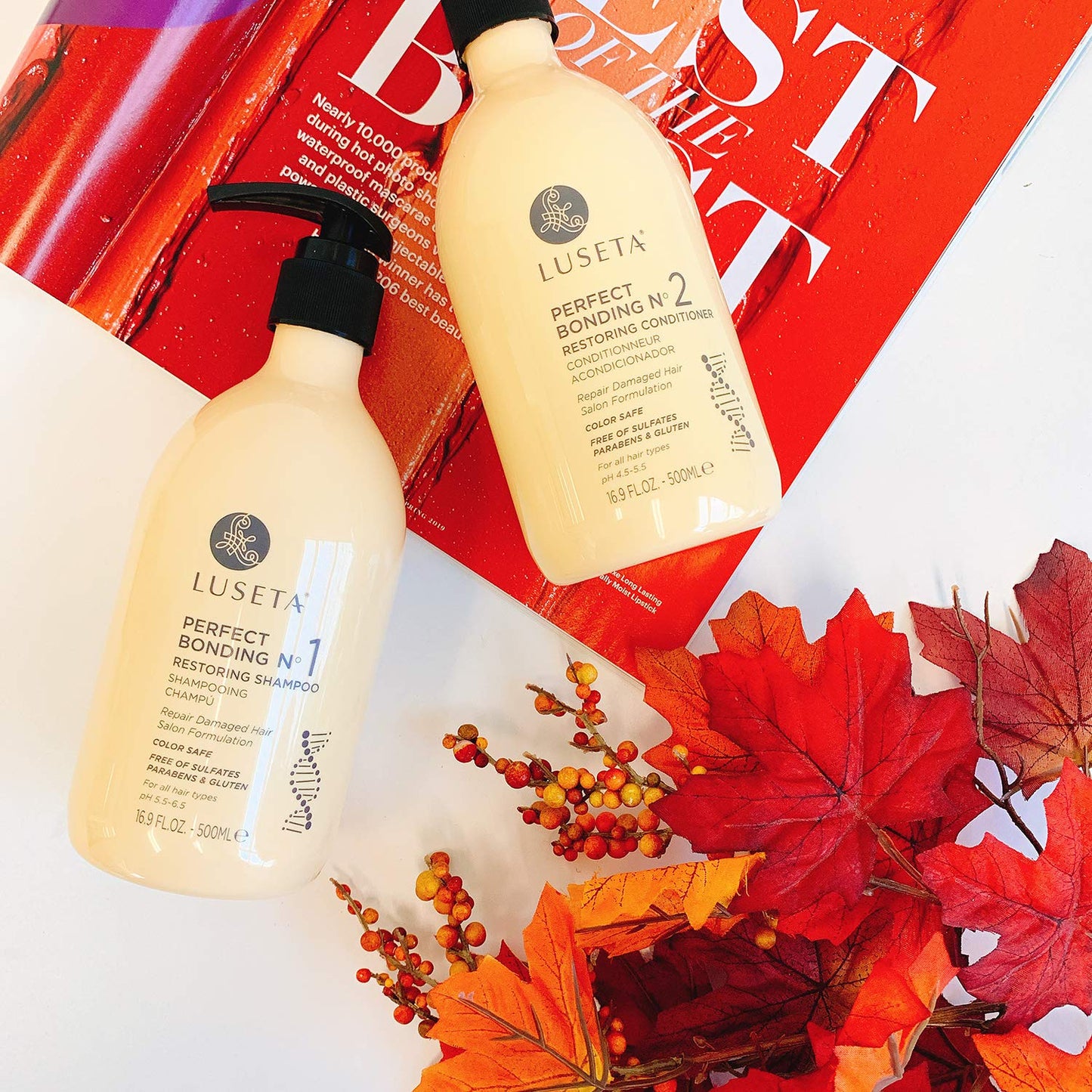 Perfect Bonding Restoring Shampoo & Conditioner Set - Bond Strengthening, Color Longevity | 2x33.8 oz, Sulfate & Paraben Free