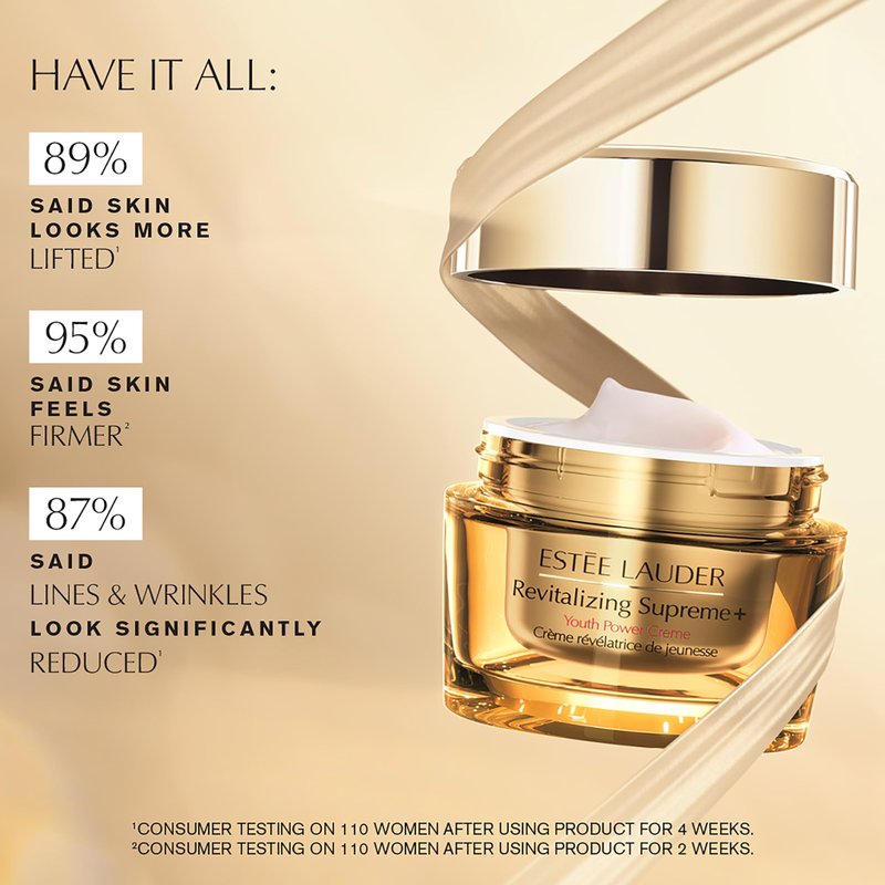 Estée Lauder Revitalizing Supreme+ Youth Power Cream Moisturizer with Hyaluronic Acid & Peptides, Anti Aging | Face & Neck Cream, 1 Ounce