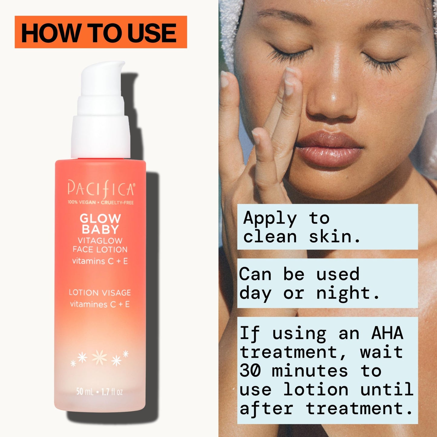 Pacifica Vitamin C Face Lotion Glow Baby VitaGlow Face Moisturizer Glow Recipe, Vitamin E, Antioxidants, Dermatologist Tested 1.7 oz