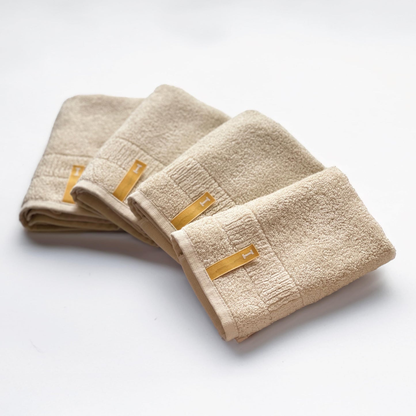 Highly Absorbent & Quick-Dry Organic Cotton Washcloths, Soft & Lightweight Face Towels, Made in Japan, Oeko-Tex Class 1 Certified, 13.8 x 13.8 inch, Ivory, Pack of 4 – Proof of Purity
