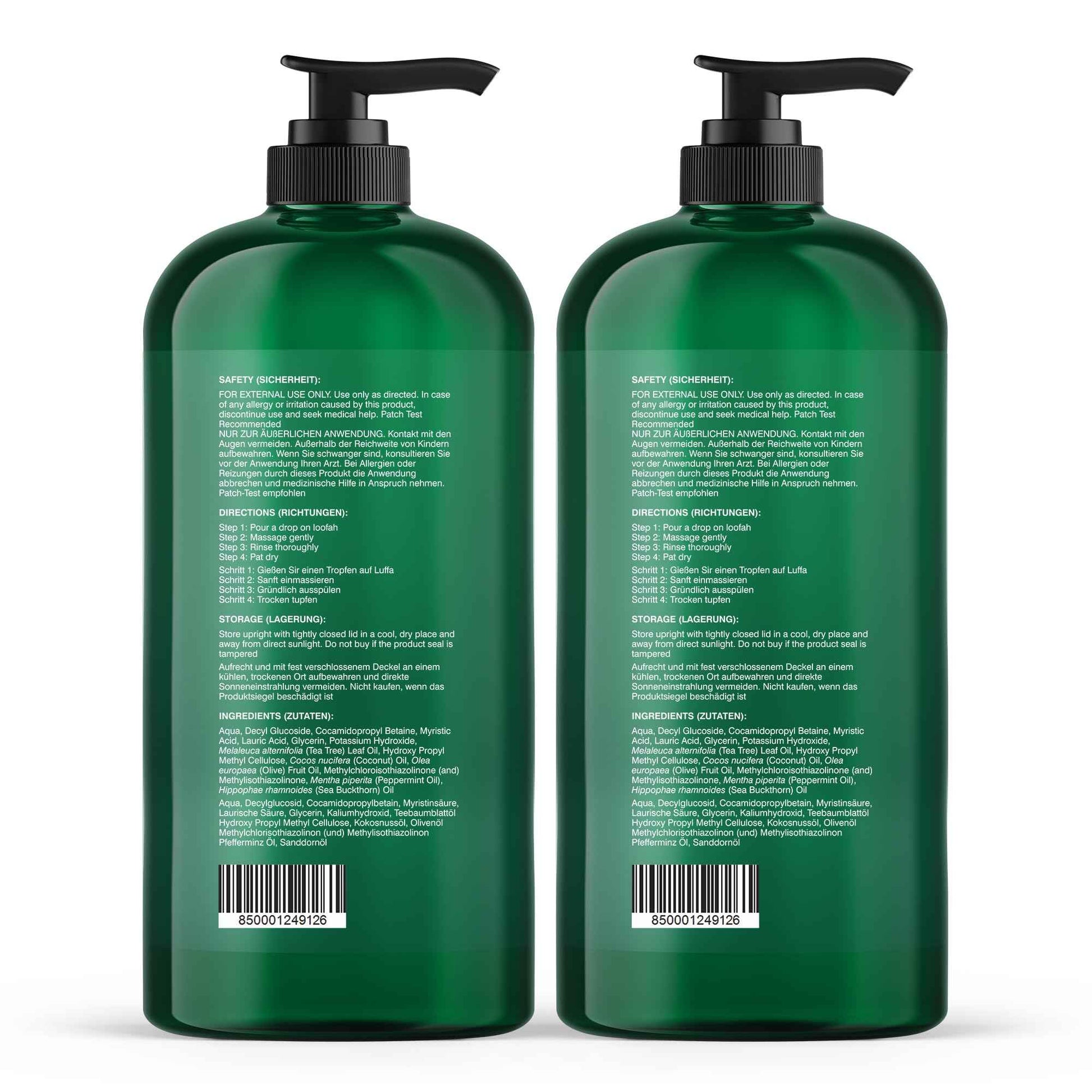 Botanic Hearth Tea Tree Body Wash (Pack of 2) for Men and Women - Moisturizing Body Wash Helps Soothe the Skin - Refreshing and Hydrating Cleanser, Sulfate Free, Paraben Free - 16.9 Fl Oz each