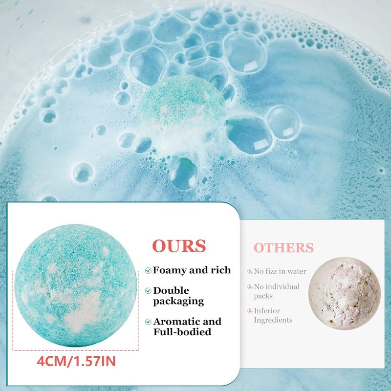 Natural Organic Bath Bombs Gift Set - 50 Pcs with 10 Scents | Handmade Spa Bubble Bath Fizzies for Women, Men, and Special Occasions
