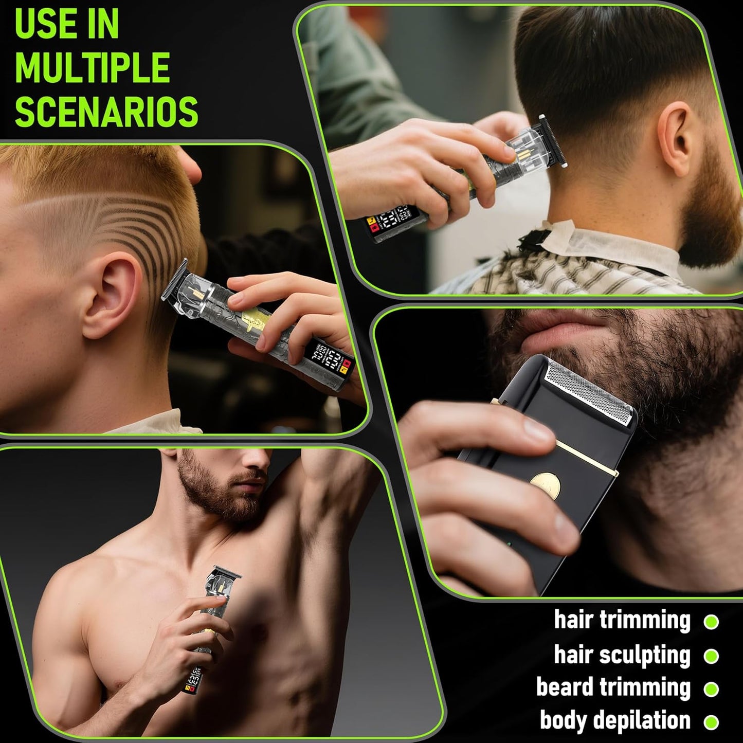 Professional Hair Clippers for Men - Rechargeable Beard Trimmer Kit | Complete Grooming Set for Dad