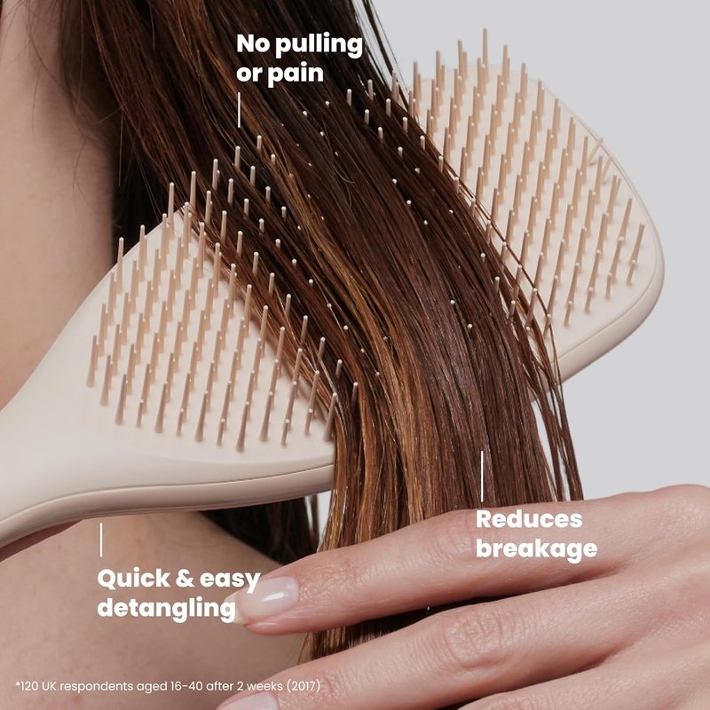 Ultimate Detangler Hairbrush - Tangle Teezer for Wet & Dry Hair | Reduces Breakage, Ideal for Long, Thick, Curly Hair - Vanilla