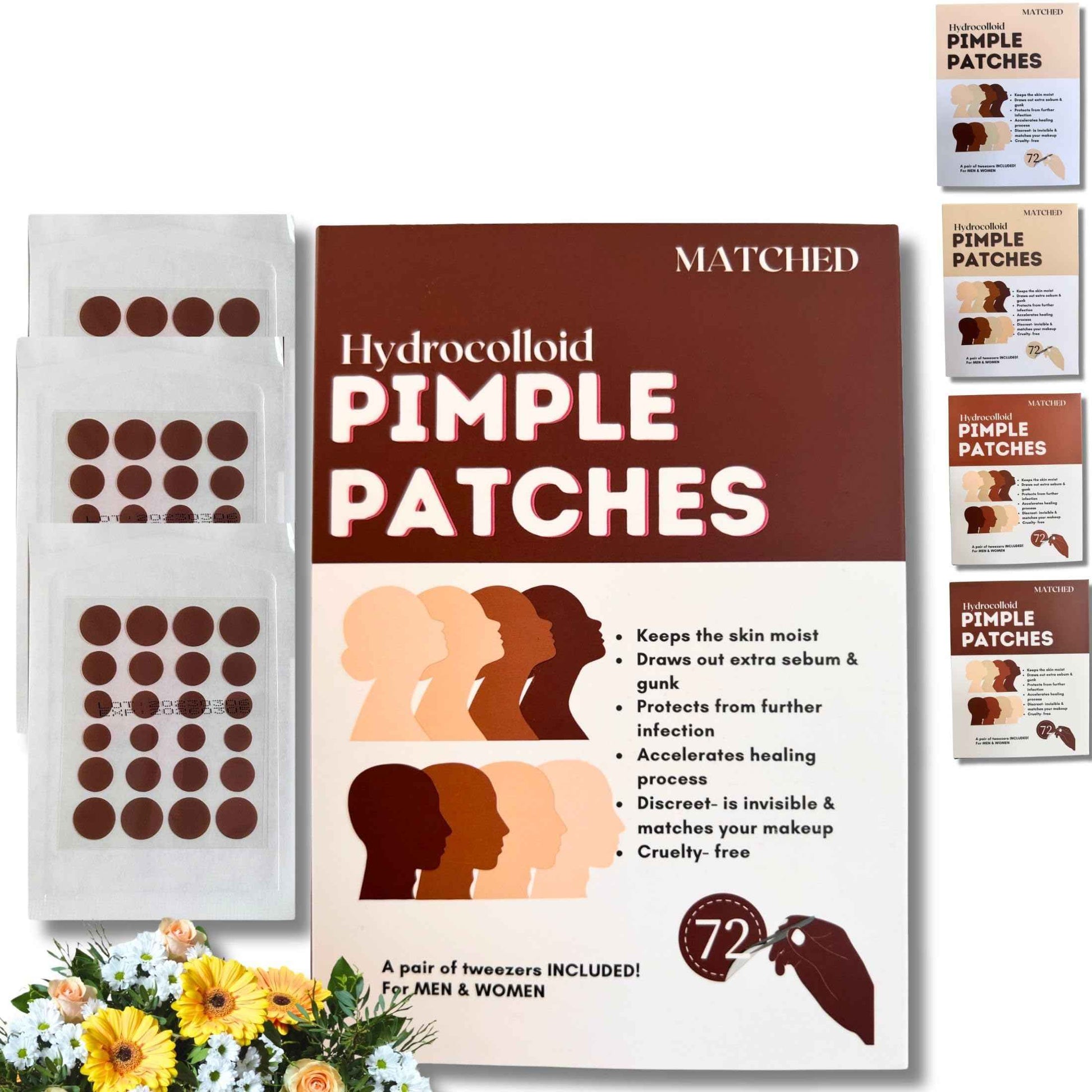 Hydrocolloid Pimple Patches -(3 Sizes,72-Count, 1 Pack) Truly Invisible Pimple Patches for Acne treatment- - Acne patches that match your skin tone and to wear under makeup (Nairobi(NRB))