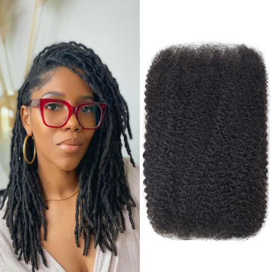 Afro Kinky Curly Human Hair Bulk – 100% Real Human Hair for Loc Extensions, Braiding, Mini Twists, Crochet & Loc Repair (14Inch, 1 Pack – 50g)