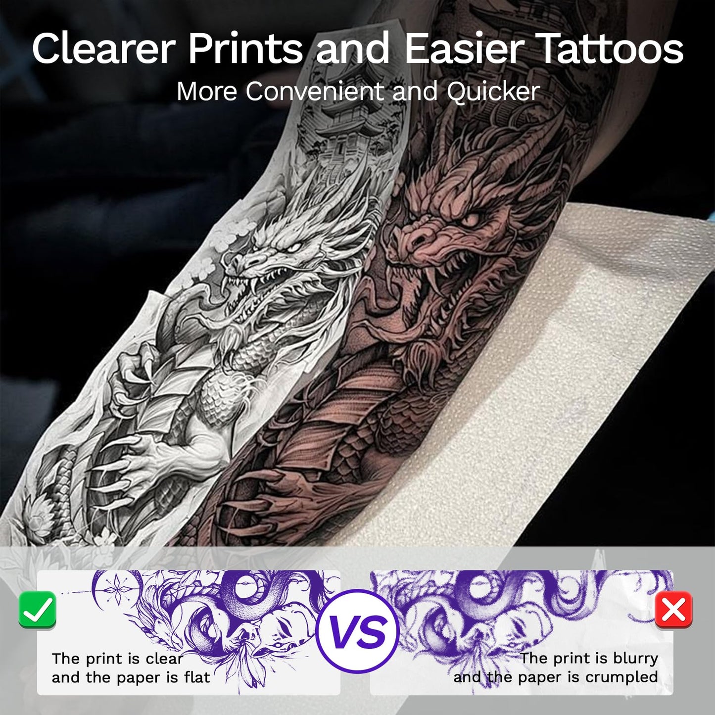 Tattoo Stencil Printer Machine,2026 Upgraded Portable Thermal Wireless Bluetooth Printer for Tattoo Artists&Beginners,with 3 Pcs of Transfer Paper and Thermal Paper,Compatible with Phone&PC (T18)