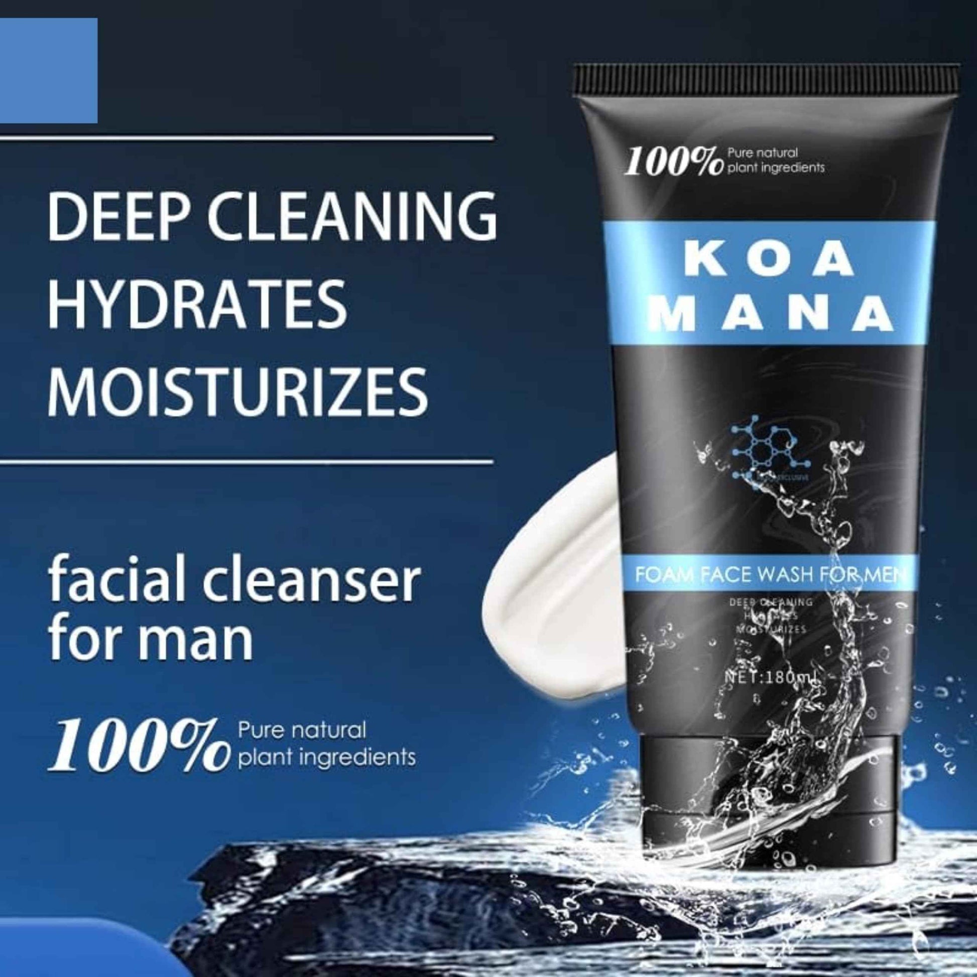 GOODY 2'S KOA MANA Foaming Face Wash for Men, 100% Organic, Pure Plant Ingredients, 180 ml