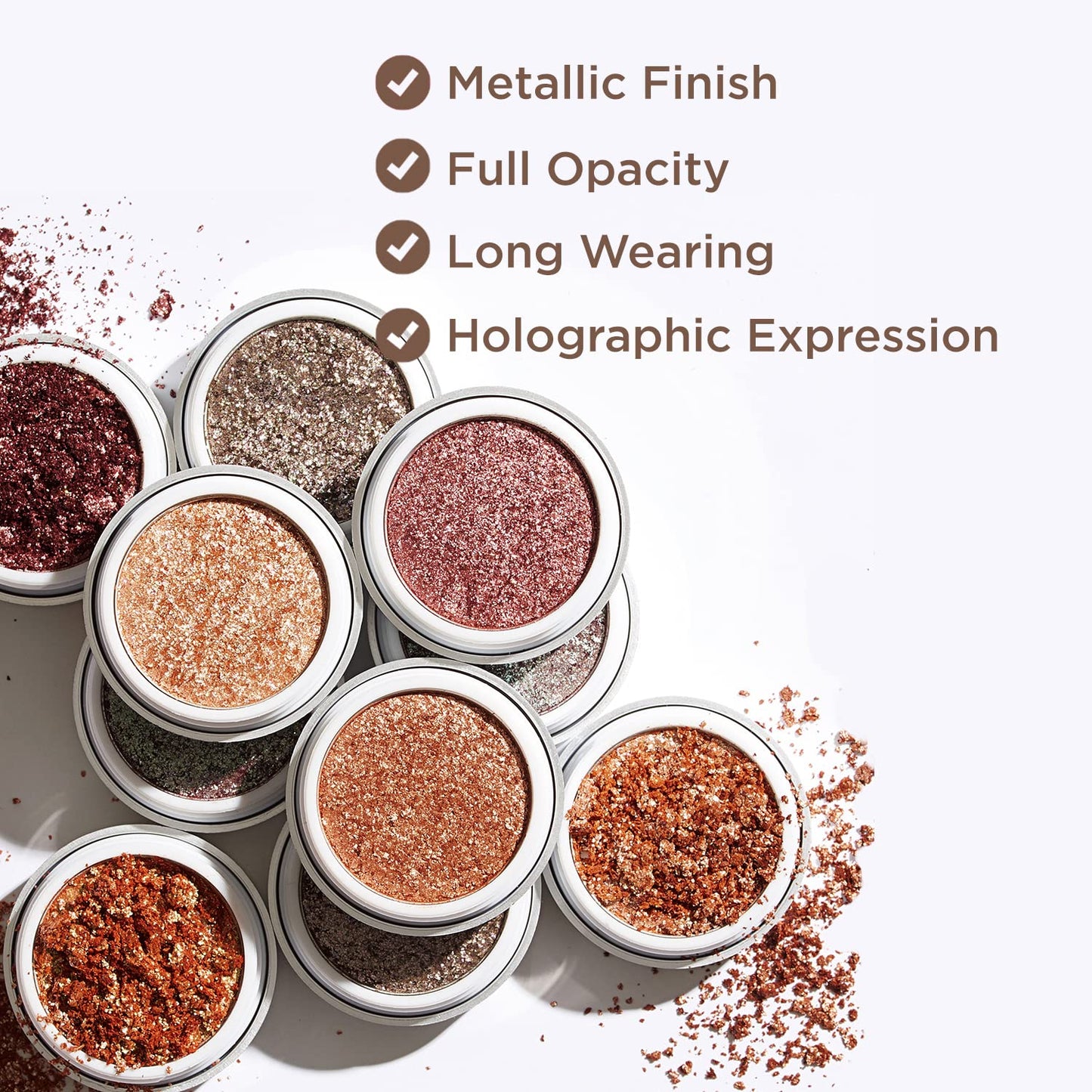 Touch in Sol Metallist Sparkling Foiled Pigment (#1 Cream Peach) - Diamond and Pearl Powders to Create Holographic Look - Dazzling Sparkles Gorgeous Glitter Eye Shadow