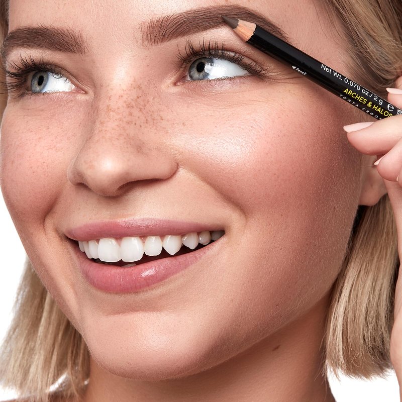 Arches & Halos Precision Brow Shaping Pencil - Double Sided Eyebrow Filler and Spoolie Brush - Creamy Texture for Shaping and Defining With Ease - Vegan, Cruelty Free - Neutral Brown - 0.070 oz