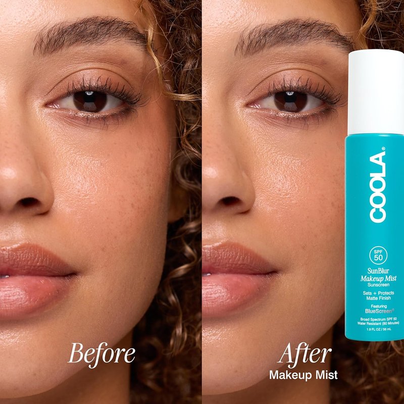 COOLA SunBlur Makeup Mist Sunscreen SPF 50 - Matte Setting Spray, Vegan, 1.9 Fl Oz