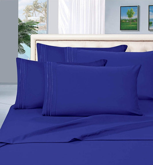 Elegant Comfort 2-Piece 1500 Thread Count Egyptian Quality Ultra Soft Wrinkle, Fade, Stain Resistant Pillowcases, King Size, Royal Blue