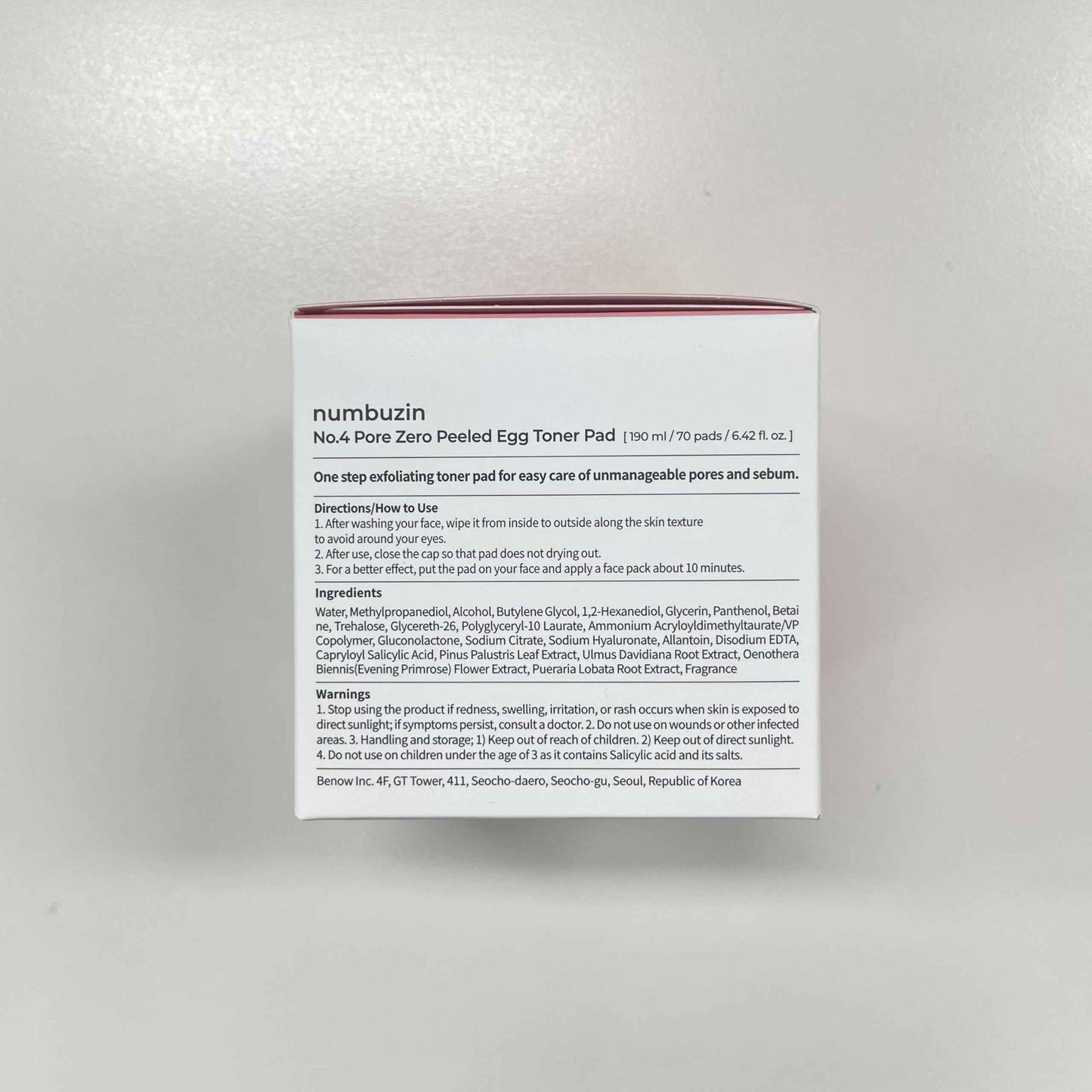 numbuzin No.4 Toner Pads | Pore Zero Peeled Egg Toner Pad | Gentle Exfoliator, PHA, LHA, Makeup Skin Prep, Panthenol | Korean Skincare for Face | 70 Pads/6.42 fl. oz.