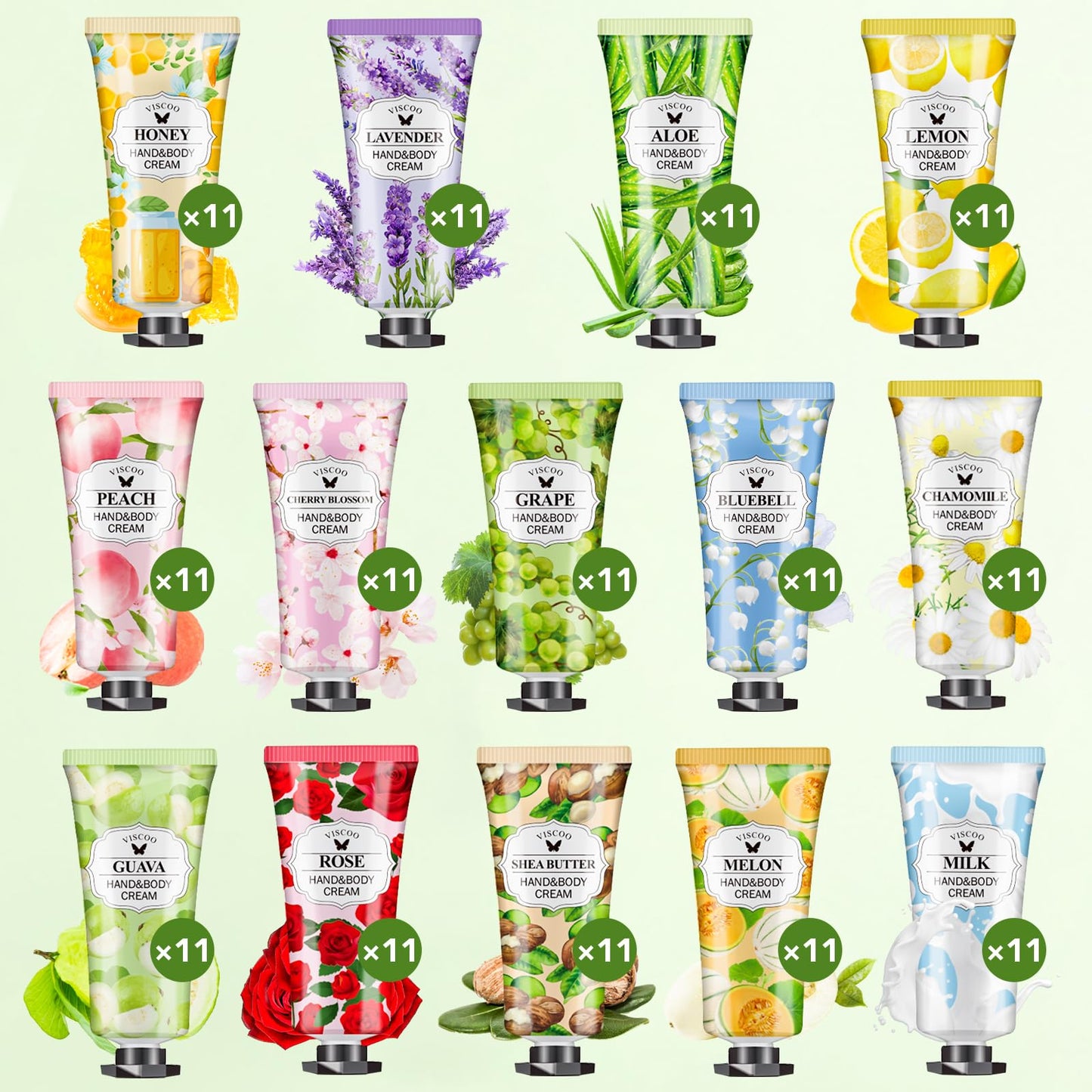 VISCOO 154 Pack Hand Cream Gifts Set for Women, Teacher Appreciation Gift / Graduation Gifts, Moisturizing Mini Hand Lotion Travel Size for Dry Cracked Hands, Birthday Gift