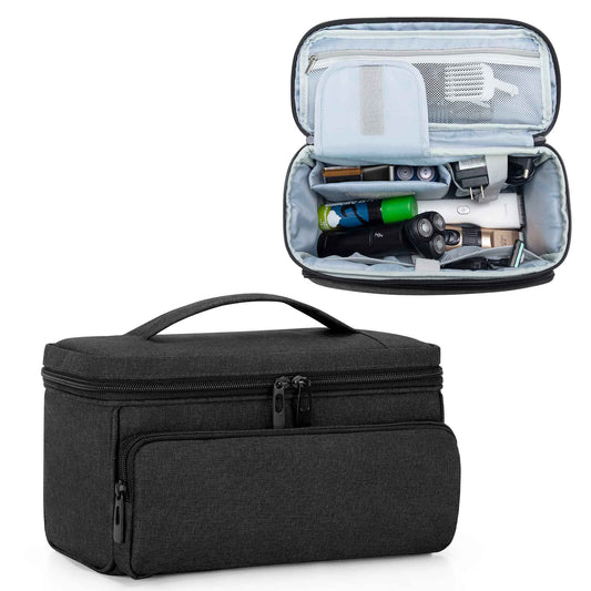 CURMIO Barber Bag for Hair Clippers, Men Grooming Travel Case for Electronic Shaver, Hair Trimmer and Hair Cutting Tools, Black, Bag Only