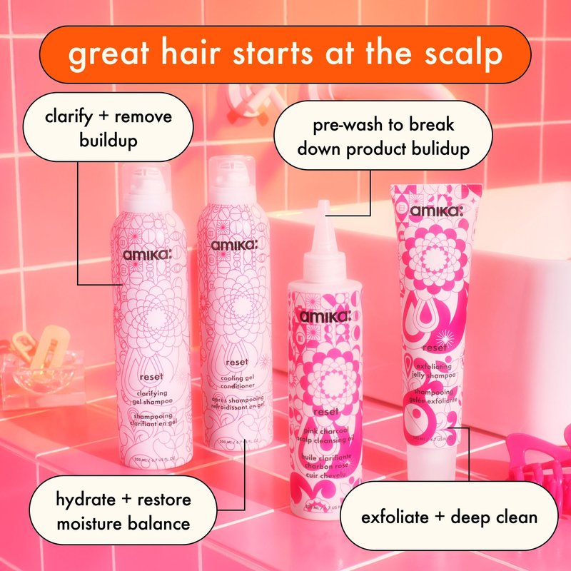 Amika Reset Pink Charcoal Scalp Cleansing Oil Unisex 6.7 oz (Pack of 1)