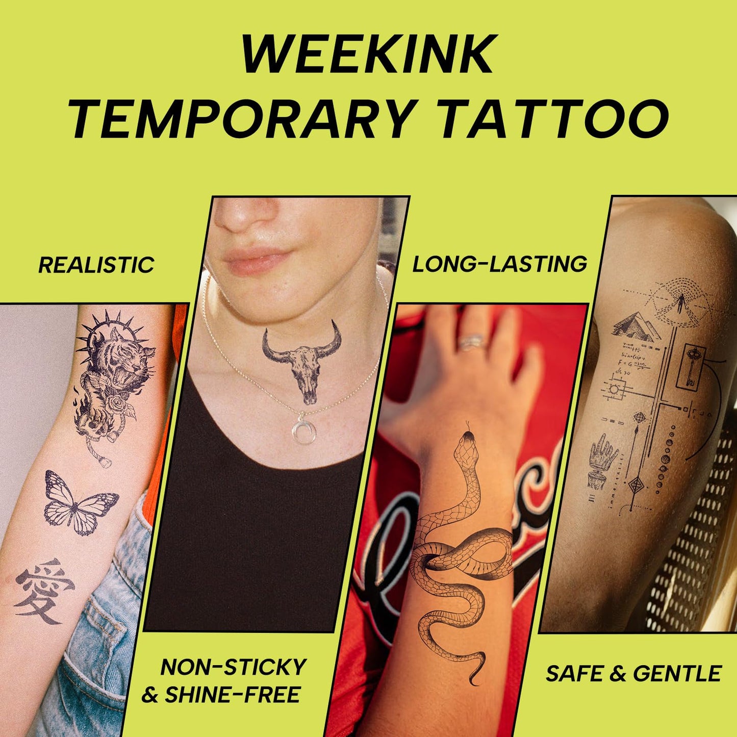 WEEKINK Old English Number Temporary Tattoos – 0-9 Digit Set, Customizable Gothic Numbers for Dates, Realistic, Waterproof & Long Lasting Fake Tattoo for Men & Women