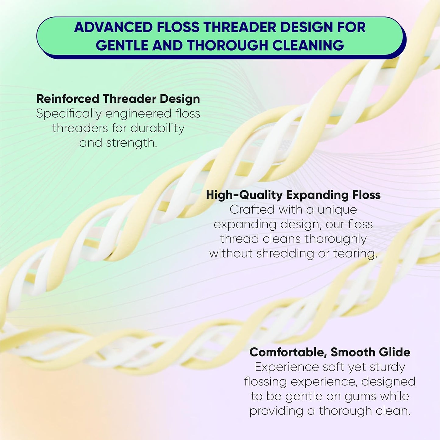 NanoFloss Threader - Vegan Dental Floss with Nano Hydroxyapatite for Enamel Care | Kid-Friendly, Cinnamon Flavor, 42M