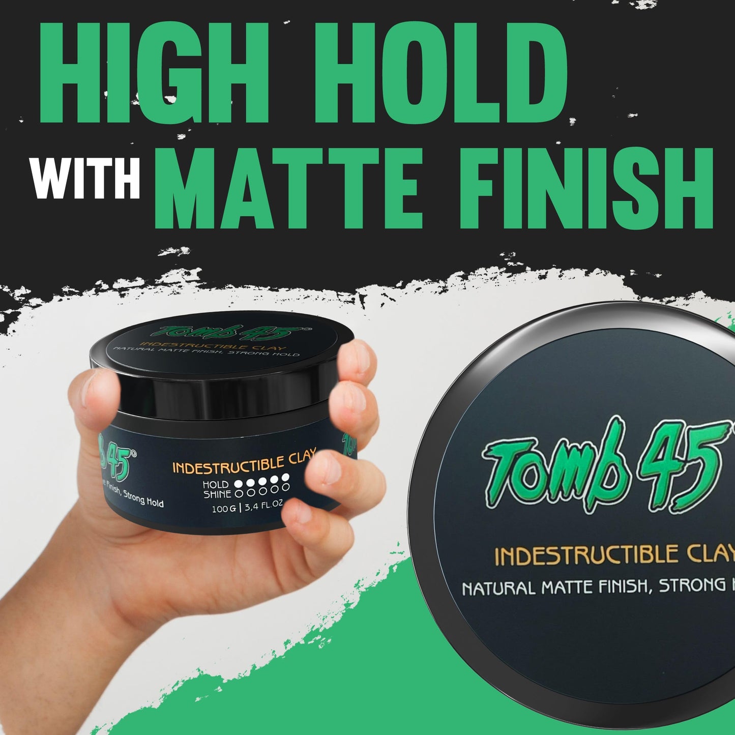 Tomb45 Indestructible Hair Clay, High Strong Hold with Matte Finish Hair Styling Product