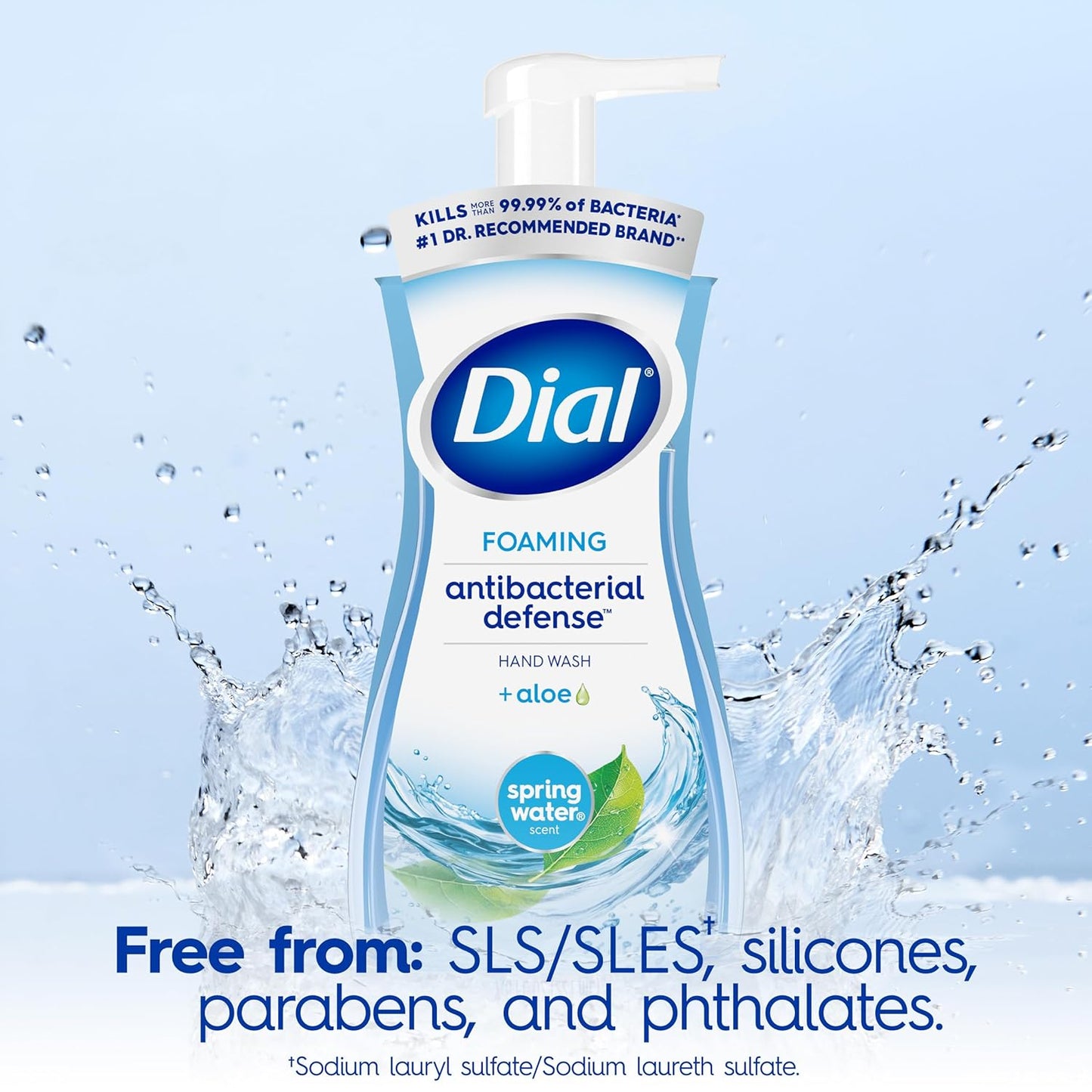 Dial Antibacterial Foaming Hand Wash & Liquid Soap Set | Spring Water, 7.5 fl oz & 11 fl oz