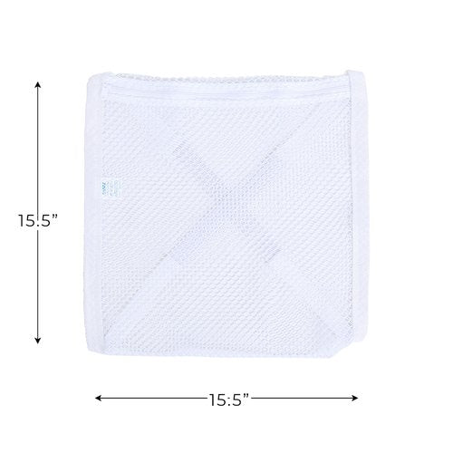 Smart Design Sneaker Dryer & Wash Bag w/ Elastic Straps - Durable Fabric - for Shoes, Clothing, & Laundry - Home Organization (15.5 x 15.5 Inch) [White]