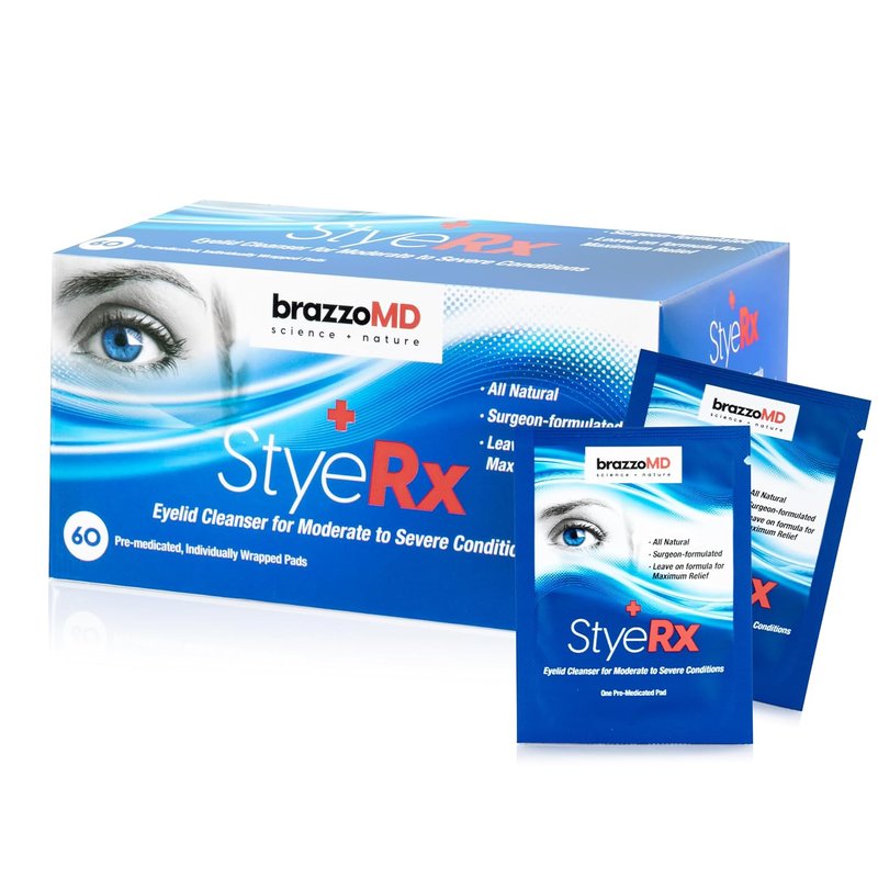 BrazzoMD StyeRx Eyelid & Lash Wipes for Stye Relief | 60 Count Box