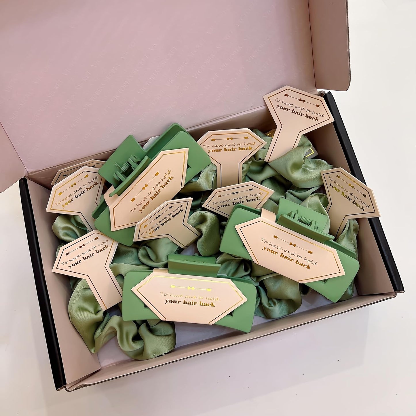 Bridesmaid Scrunchies | Proposal Gifts & Bachelorette Hair Clips - Sage Green, 24pcs for Wedding Party Favors