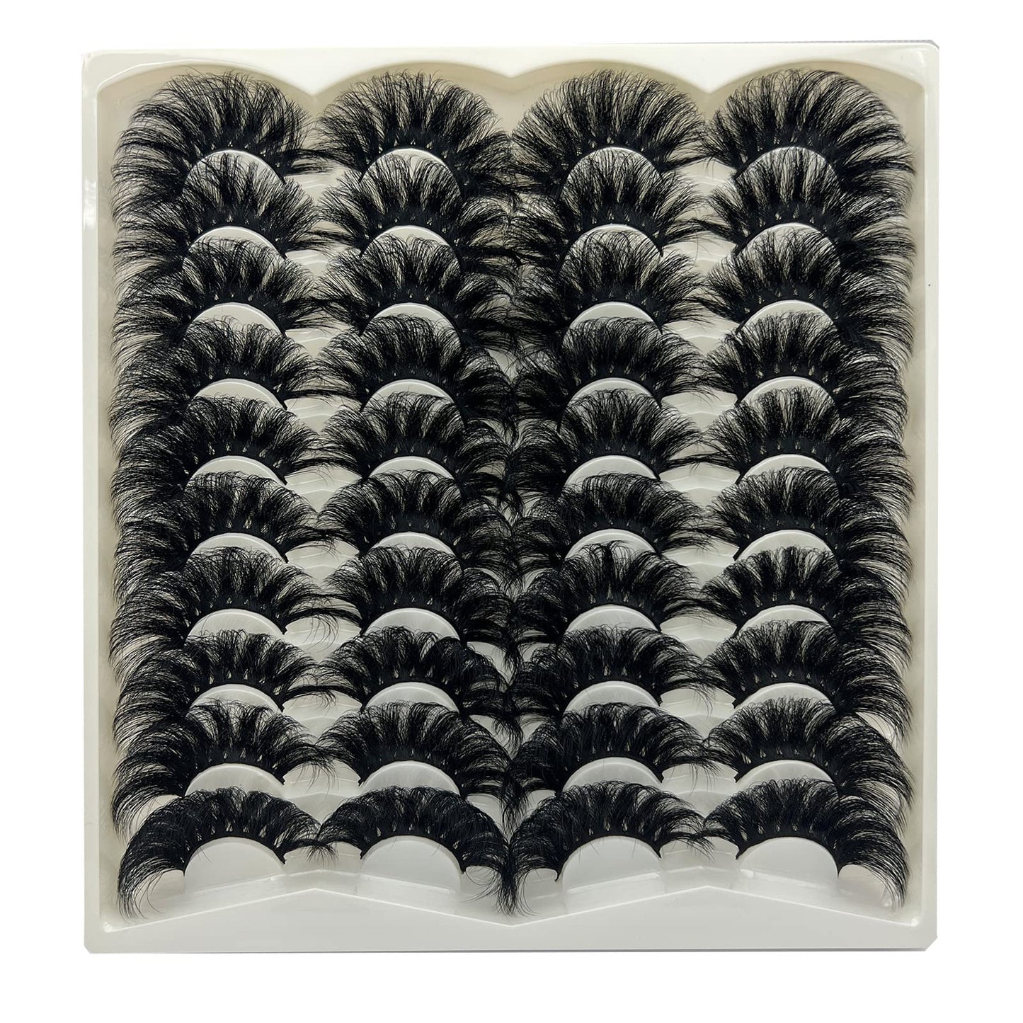 25MM Lashes Mink Fluffy Long 20 Pairs Dramatic 3D Mink Lashes Pack, Reusable 5D Thick Long 25 MM False Faux Mink Eyelashes Bulk