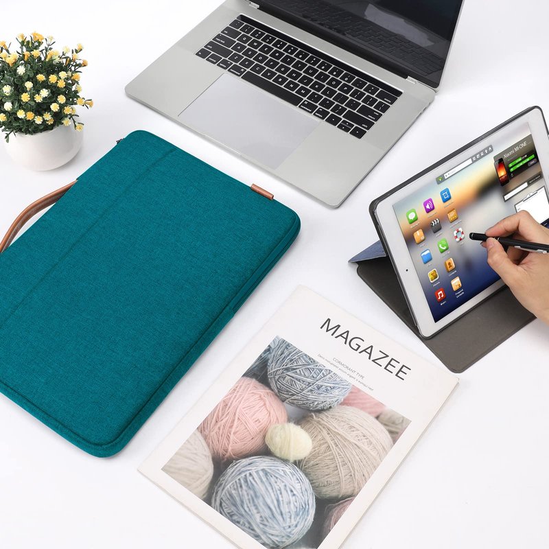 DOMISO 17 inch Laptop Sleeve Protective Case Cover Compatible with 17-17.3 inch HP Dell ASUS Lenovo Chromebook,Waterproof Computer Cases Bag with Shoulder Strap,Teal