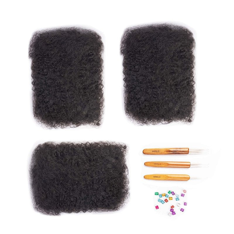 Maytsing Afro Kinkys Bulk 100% Human Virgin Hair - 10inch,3oz/90g,Natural Black - 4C Texture - for Dreadlocks, Loc Repair, Twists, Braids - Can Be Bleached and Dyed to Honey Blond Color
