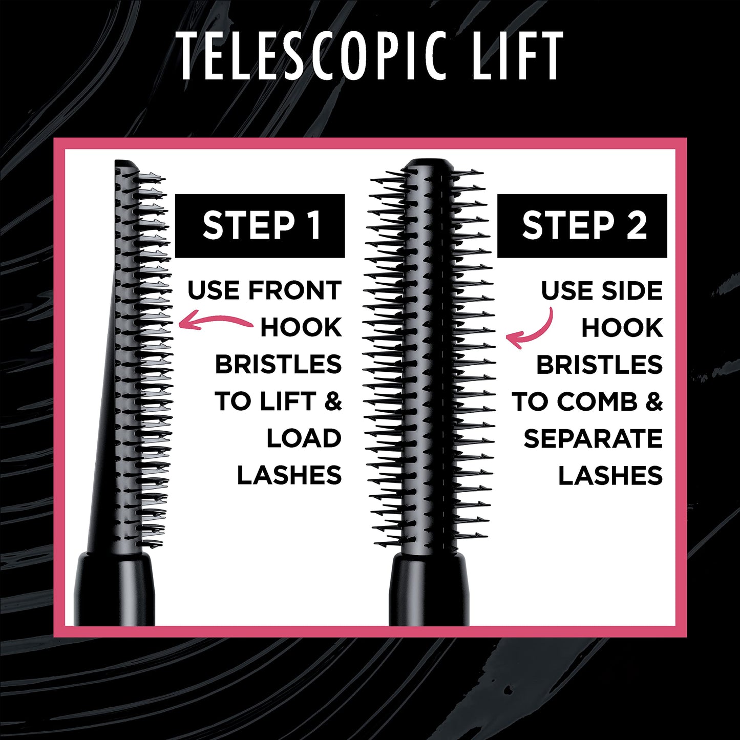 L'Oreal Paris Telescopic Lift Mascara, Lengthening and Volumizing Eye Makeup, Lash Lift with Up to 36HR Wear, Waterproof, Black, 0.33 Fl Oz