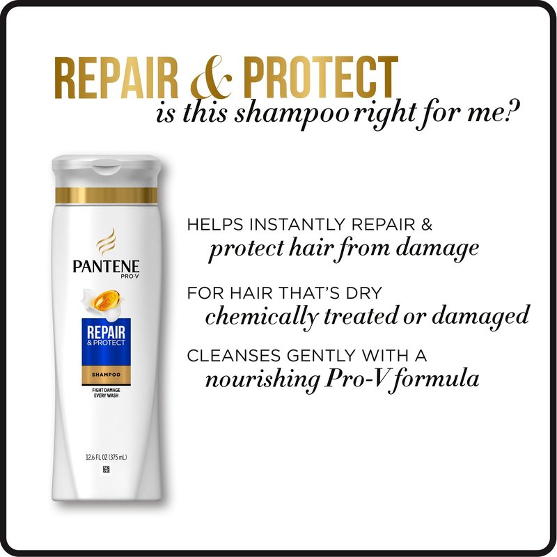 Pantene Pro-V Repair & Protect Shampoo, 12.6 Fl Oz (Pack of 6)