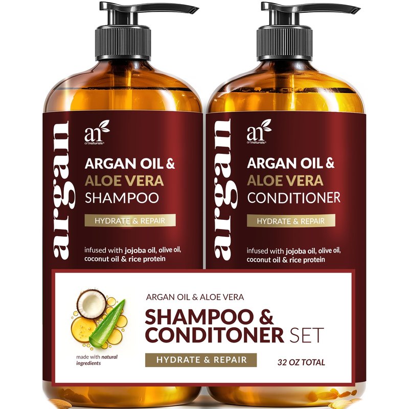 Purple Shampoo and Conditioner Set for Blonde & Grey Hair – Brass Toning System for Color Treated Hair – Sulfate Free Purple Shampoo & Conditioner