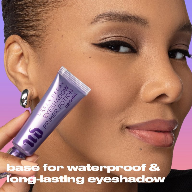 Urban Decay Eyeshadow Primer Potion - Nude Eyelid Base Travel Primer, for Smooth & Crease-Resistant Eye Makeup, Waterproof & Long-Lasting, Translucent Shade, Universal for All Skin Tones - 0.16 fl oz