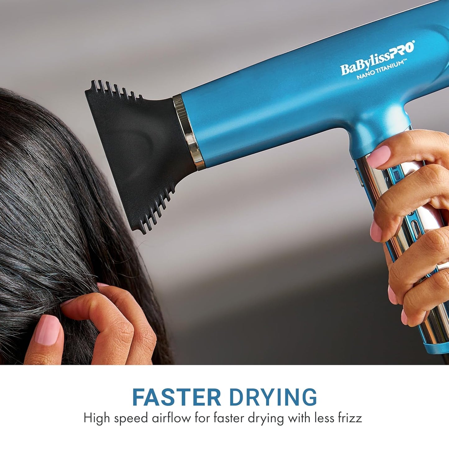 BaBylissPRO Nano Titanium Hair Dryer - Lightweight Dual-Voltage Ionic Design for Fast Drying