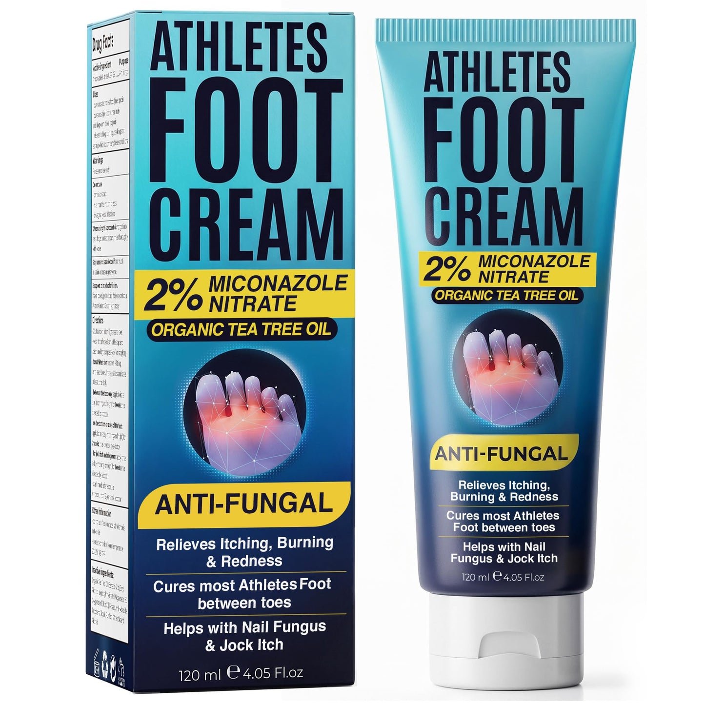 Athletes Foot Cream Antifungal for Cracked Heels, Dry Skin & Itchy Feet
