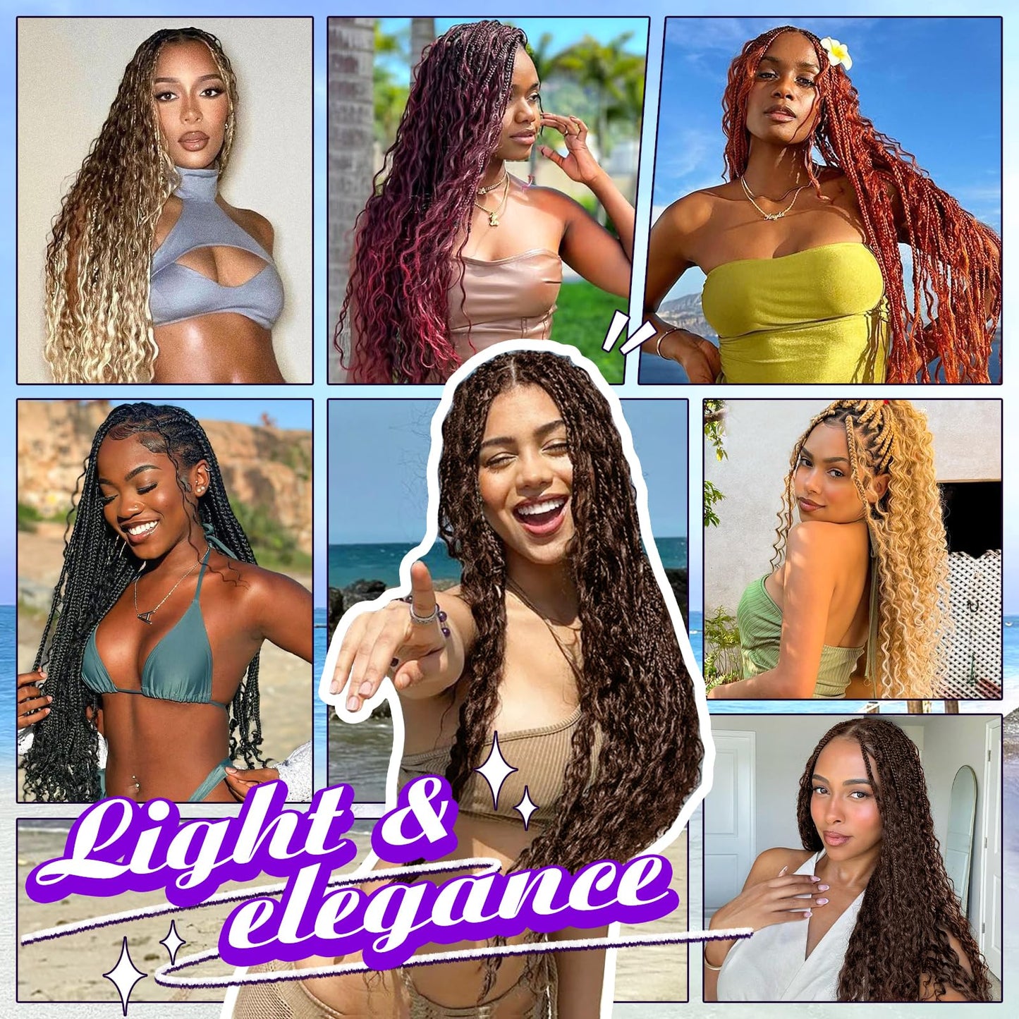 Human Braiding Hair for Boho Braids 110g Deep Wave Boho Bulk Human Hair for Braiding Knotless 12A Wet and Wavy Bohemian 3 No Weft Bundles/Pack Curly Braids Natural Color 14 Inch
