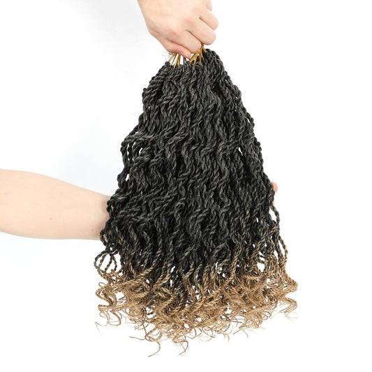 Feather Crochet Hair Deep wave for Black Women 12 Inch 10 Strands Pre-Separated Knotless Synthetic Feather Crochet Hair Bundles Miracle Knots Invisible Crochet Extensions Braids #T27