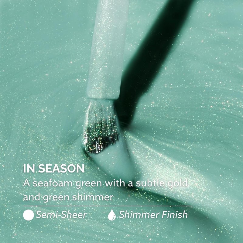 Dazzle Dry Nail Lacquer - In Season Seafoam Green with Gold Shimmer | Semi-Sheer, 0.5 fl oz