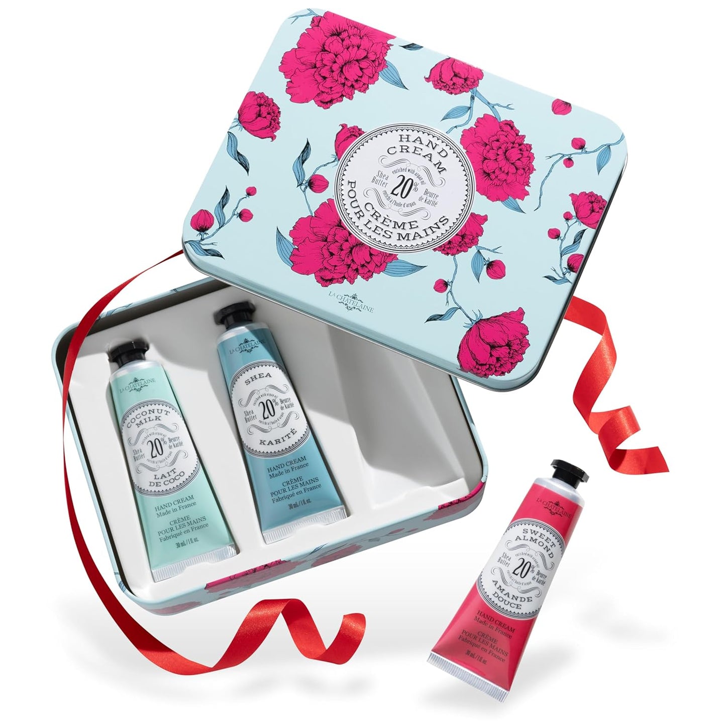 La Chatelaine Shea Butter Hand Cream - Nourishing Travel Size Gift Set | Coconut Milk & Lychee Cranberry