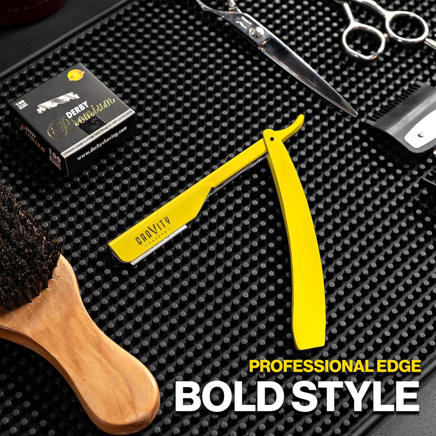 Professional Straight Razor - Ultra Exposed Straight Razor Kit with 10 Gravity Premium Blades, 2mm Exposed ("The OG")