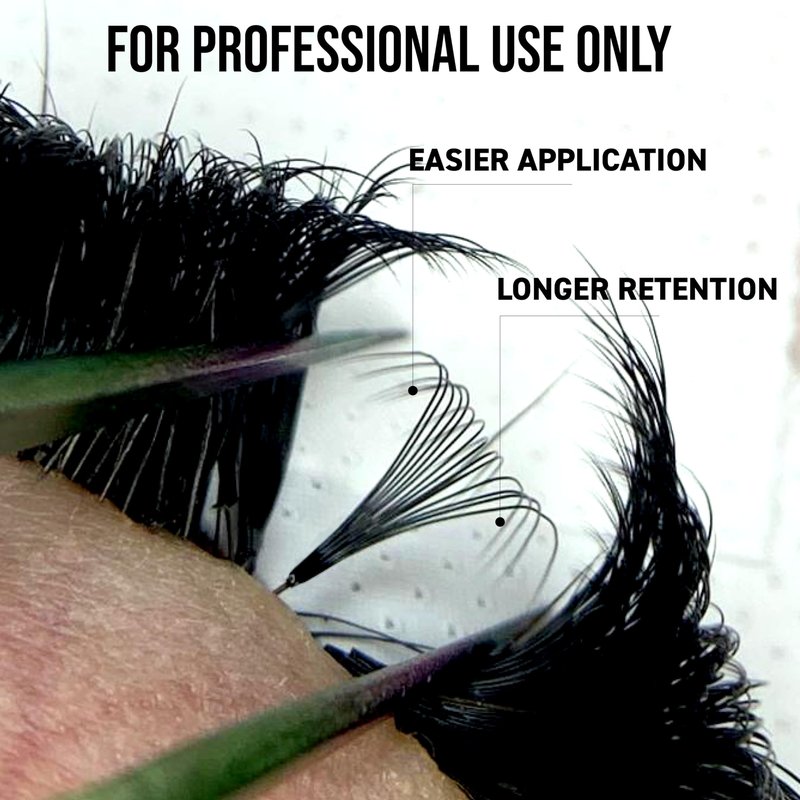 One V Salon, 1000 Loose Professional Use Premade Fans Eyelash Extensions, D Curl Volume Lashes,14D 20D 10D-0.07 Thickness, 9-16mm Fluffy Handmade Fan Mixed Tray