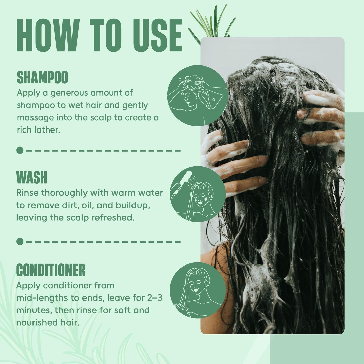 INFINA ESSENTIALS Rosemary Oil Shampoo and Conditioner Set | 16 fl oz Each | with Batana Oil & Biotin | Sulfate-Free Thickening Formula for Thinning Hair | For Men & Women