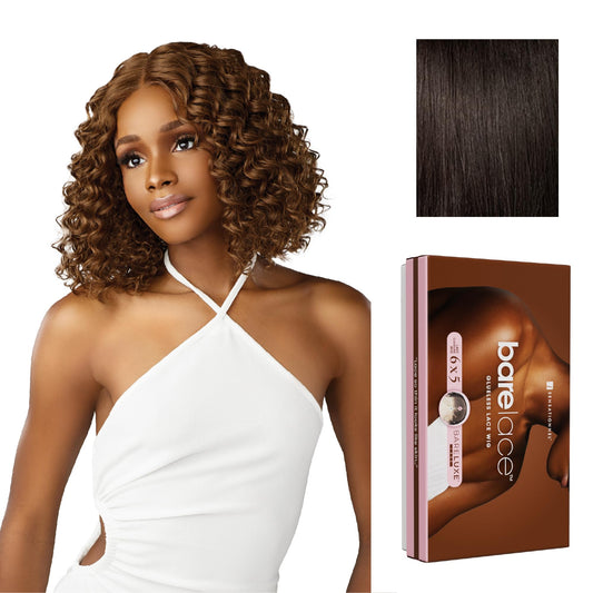 Sensationnel Bare Lace 6X5 Lacewig - Unit 2 Lacefrontal Glueless Synthetic 180 Degree Preplucked Hairline (2 DARKBROWN)