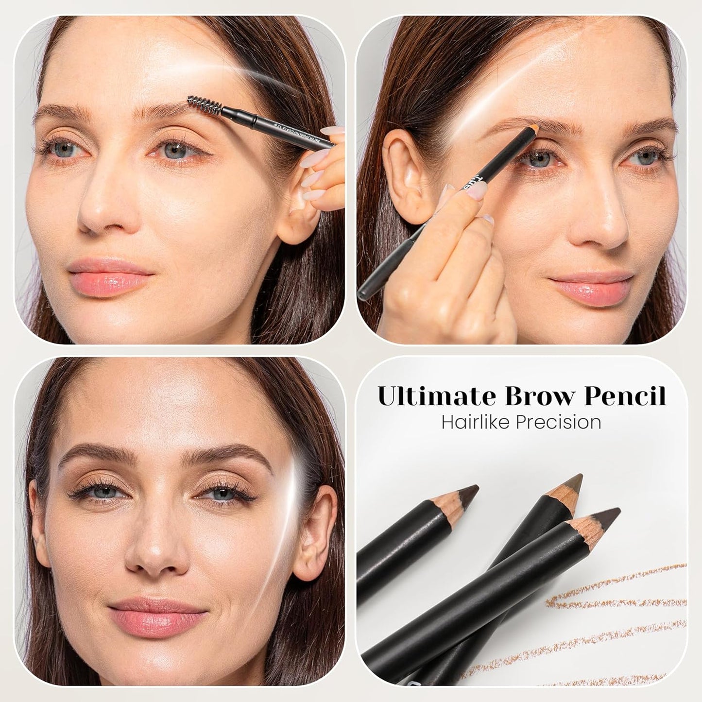 BrowGal Eyebrow Pencil - Waterproof Medium Brown Pencil with Spoolie & Sharpener | Buildable, Natural Finish