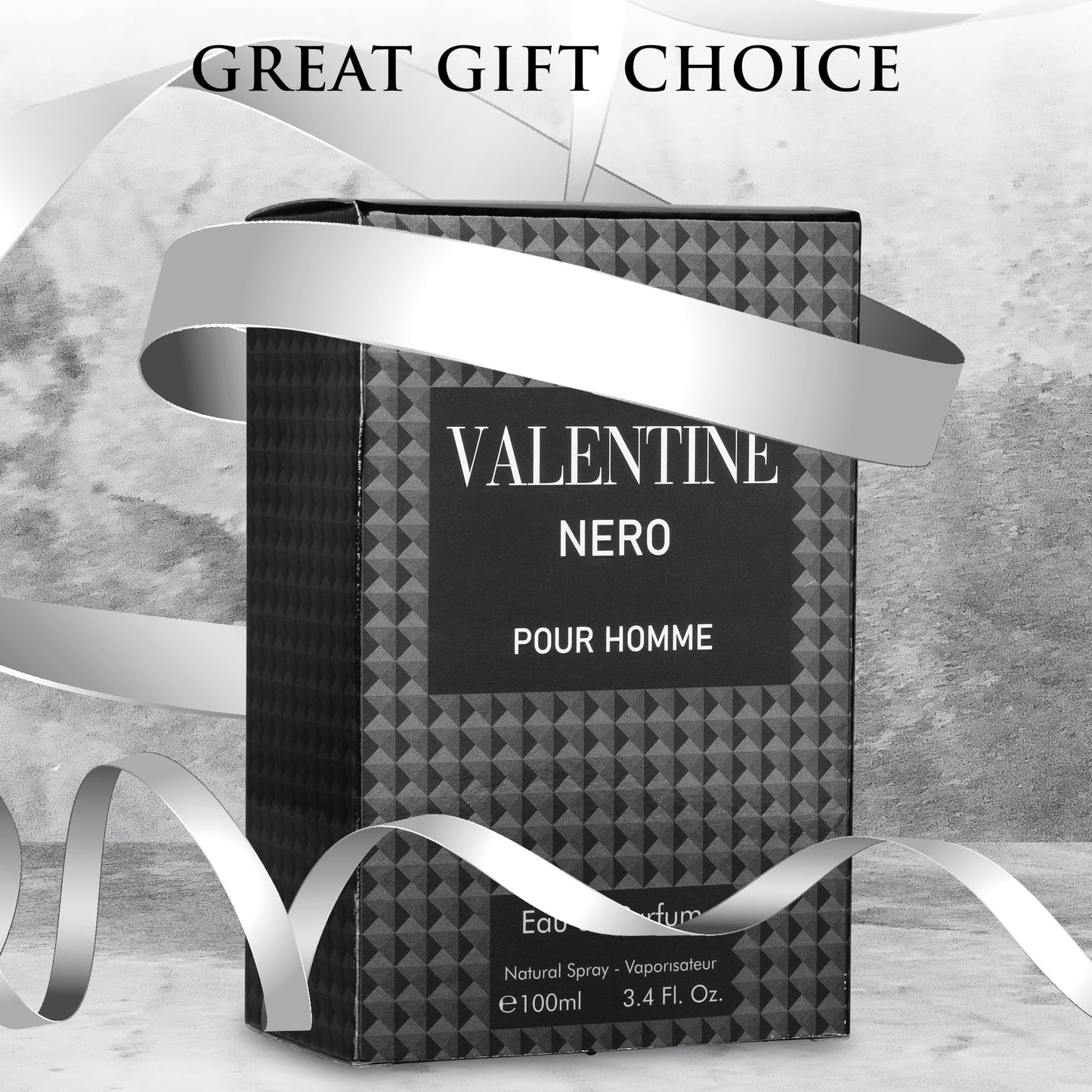 Valentine Nero for Men - Woody Aromatic Fragrance with Floral and Mineral Notes - Masculine Scent - 100ml
