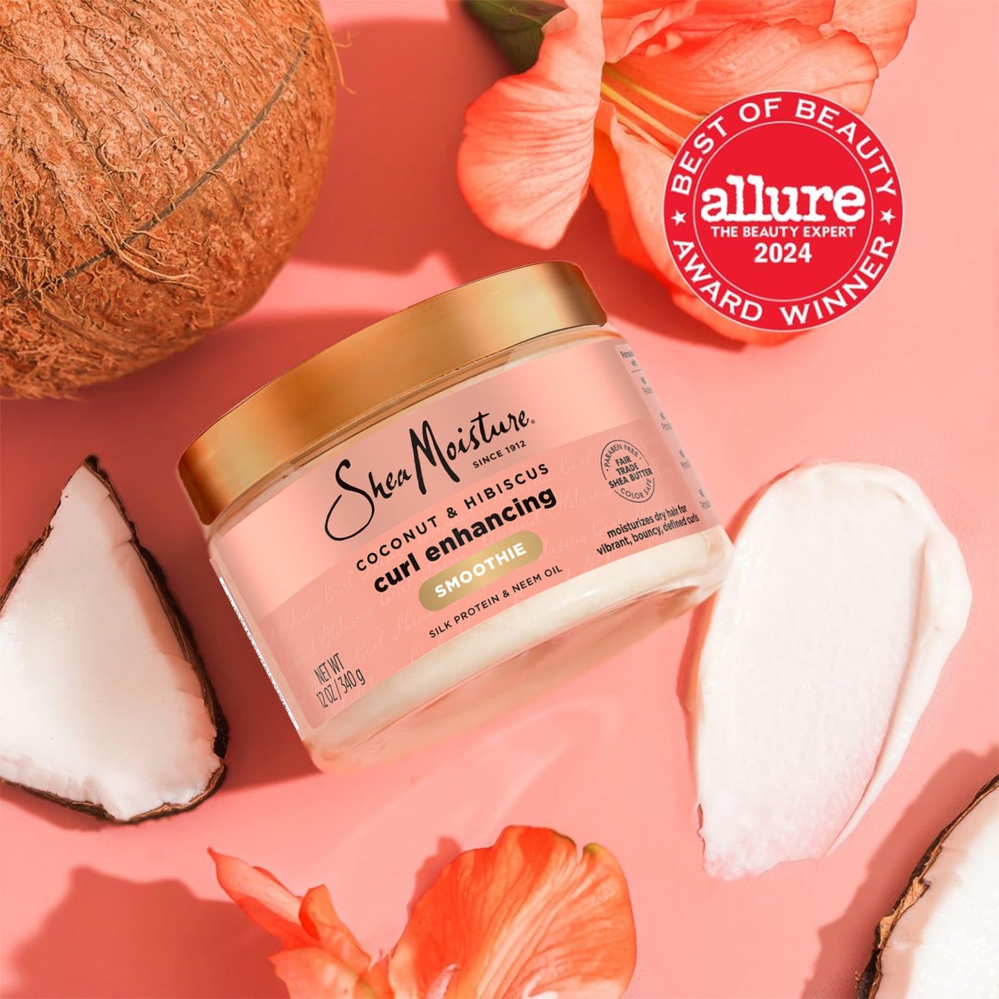 SheaMoisture Leave-In Conditioner Bundle, Coconut & Hibiscus Curl Enhancing Smoothie for Curly Hair, Frizz Control + Jamaican Black Castor Oil Strengthen & Restore for Hair Repair